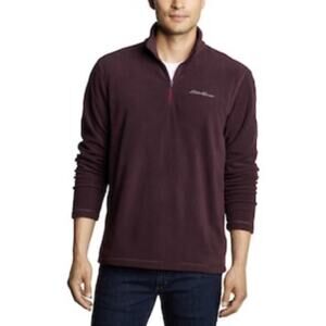 Eddie Bauer Purple Quarter Zip Fleece Pullover Size Small Cozy Warm